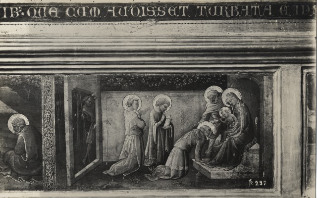 Foto Reali — Pietro di Giovanni - sec. XV - Adorazione dei Re Magi — particolare, scomparto di predella